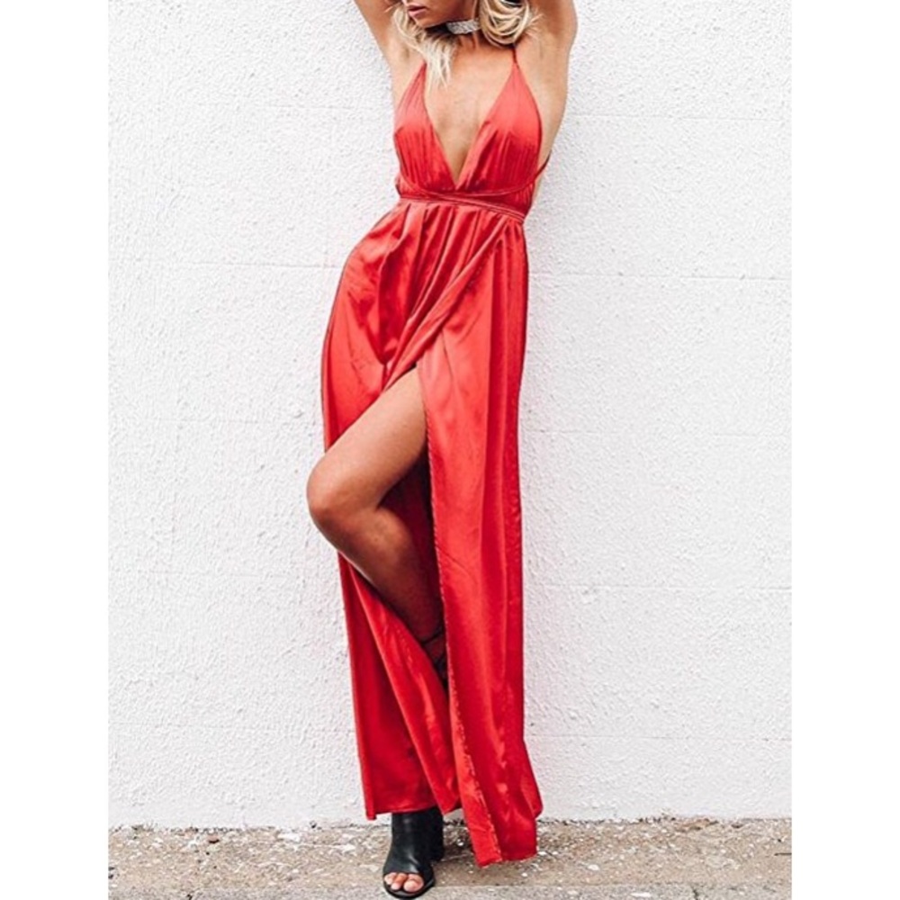 Elegant Red Maxi Dress